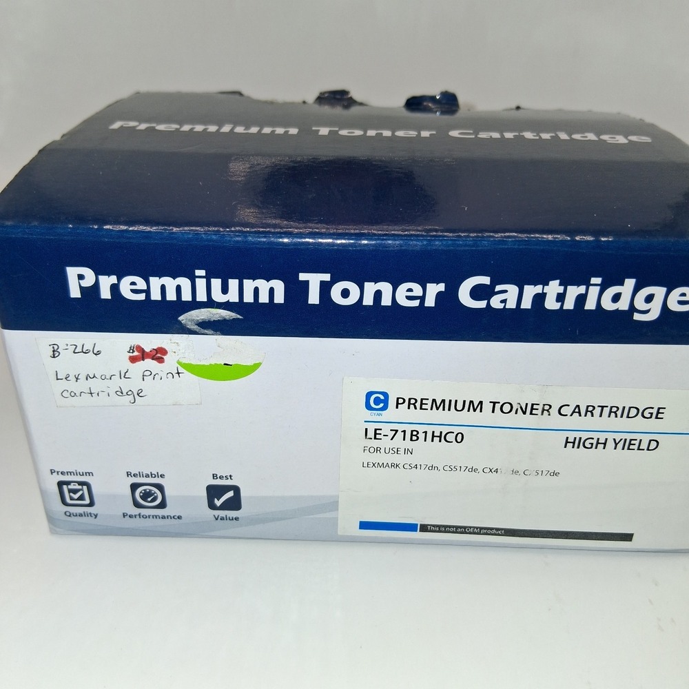 Lexmark CS417 CS517 CX417 CX517 Extra High Yield Cyan Toner 3.5K 71B0H20 71B1HC0